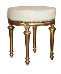 4250828352638 - Barock Sitzhocker Rundhocker Creme Gold 4250828352638 - Barock Sitzhocker Rundhocker Creme Gold