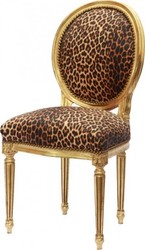 4250828352737 - Barock Esszimmer Stuhl Leopard Gold Rund 4250828352737 - Barock Esszimmer Stuhl Leopard Gold Rund