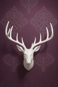 4250828352768 - Designer Geweih Alu WeiÃ Hirsch Massiv & Schwer Alu Dekoration Wandgeweih Wandfigur Wanddekoration Aluminium