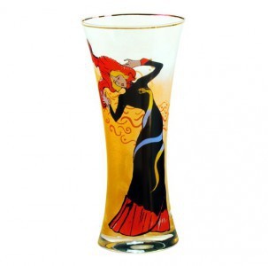 4250828393723 - Handgearbeitete Vase aus Glas mit einem Motiv von T Lautrec Jane Avril 1 Höhe 29 cm - feinste Qualität aus der Tettau Porzellanfabrik - wunderschöne Vase 4250828393723 - Handgearbeitete Vase aus Glas mit einem Motiv von T Lautrec Jane Avril 1 Höhe 29 cm - feinste Qualität aus der Tettau Porzellanfabrik - wunderschöne Vase