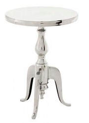4250828352966 - Designer Luxus Beistelltisch Silver HÃ¶he 55 cm Durchmesser 40 cm - Edelstahl Hocker - Nickel Finish