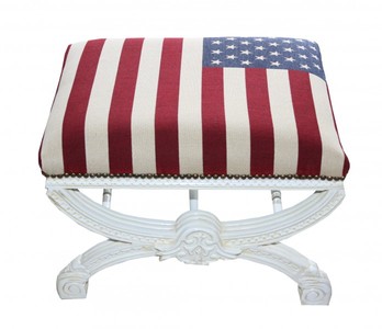 4250828354205 - Barock Sitzhocker   Kreuzhocker USA Design   WeiÃ