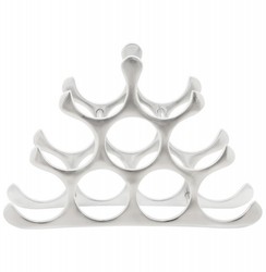 4250828355196 - Designer Weinregal fÃ¼r 9 Flaschen aus poliertem Aluminium HÃ¶he 30 cm Breite 44 cm Tiefe 13 cm - Flaschenhalter Flaschenablage