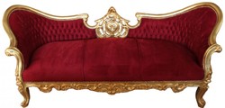 4250828355844 - Barock Sofa Vampire Bordeaux Gold- Limited Edition - Lounge Couch