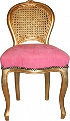 4250828357251 - Barock Damen Stuhl Rosa Gold Schminkstuhl 4250828357251 - Barock Damen Stuhl Rosa Gold Schminkstuhl