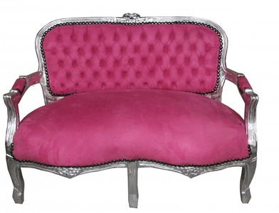 Casa Padrino Baroque Kider seat pink / silver antique style – Bild 