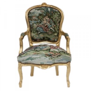 4250828357954 - Barock Salon Stuhl Gobelin Gold 4250828357954 - Barock Salon Stuhl Gobelin Gold