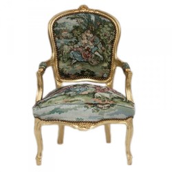 4250828357954 - Barock Salon Stuhl Gobelin Gold 4250828357954 - Barock Salon Stuhl Gobelin Gold
