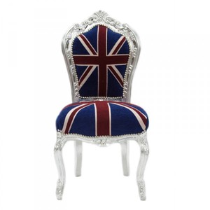 4250828360886 - Bew! Barock Esszimmer Stuhl Union Jack   Silber - MÃ¶bel Antik Stil