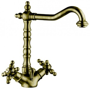 4250828361050 - Luxus Bad ZubehÃ¶r - Jugendstil Retro Waschbecken Armatur Waschtisch Altgold   Bronze Teak Serie Milano - Made in Italy