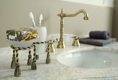 4250828361067 - Luxus Bad ZubehÃ¶r - Jugendstil Retro Waschbecken Armatur Waschtisch Dreilochbatterie Altgold   Bronze Serie Milano - Made in Italy