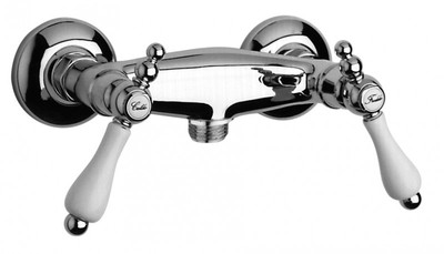 4250828361180 - Luxus Bad ZubehÃ¶r - Jugendstil Retro Brausebatterie ohne flexiblen Anschlussschlauch - Armatur fÃ¼r Badewanne - Chrom -  Serie Milano - Made in Italy