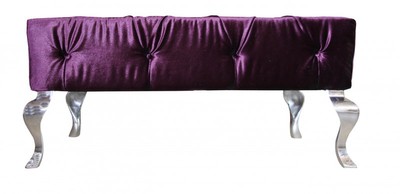 4250828362194 - Luxus Barock Sitzhocker Lila   Silber - Designer Sitzbank - Hocker - Luxus QualitÃ¤t