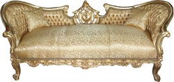 4250828362217 - Barock Sofa Garnitur Vampire Gold Muster Satin - Antik Design