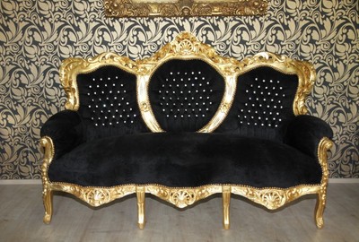 Black And Gold Sofa Set | Baci Living Room