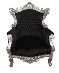4250828363894 - Barock Sessel Al Capone Schwarz   Silber