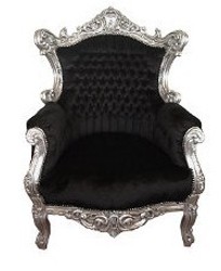 4250828363894 - Barock Sessel Al Capone Schwarz   Silber
