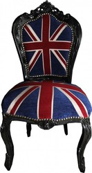 4250828363900 - Barock Esszimmer Stuhl Union Jack Schwarz - Möbel Antik Stil 4250828363900 - Barock Esszimmer Stuhl Union Jack Schwarz - Möbel Antik Stil