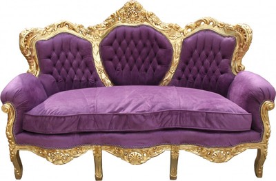4250828364679 - Barock Sofa King Lila Gold - Möbel Lounge Couch 4250828364679 - Barock Sofa King Lila Gold - Möbel Lounge Couch