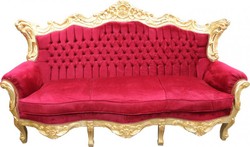 4250828364693 - Barock Sofa Master Bordeaux Rot   Gold Mod2 - Wohnzimmer MÃ¶bel Loung Couch