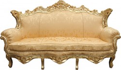 4250828364723 - Barock Sofa Master Gold Flowers Muster   Gold - Wohnzimmer Couch MÃ¶bel Lounge