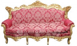 4250828364877 - Barock 3er Sofa Master Bordeaux Muster   Gold - Wohnzimmer Couch MÃ¶bel Lounge