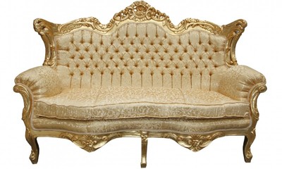 4250828365157 - Barock 2er Sofa Master Gold Muster   Gold 2Mod- Wohnzimmer Couch MÃ¶bel Lounge