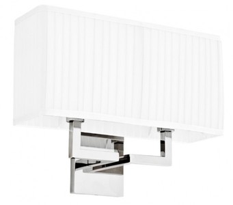 4250828365409 - Luxus Wandleuchte Luxury Hotel WeiÃ vernickeltes Metall - Wand Leuchte Lampe