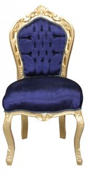4250828365508 - Barock Esszimmerstuhl Royal Blau   Gold ohne Armlehnen Mod2