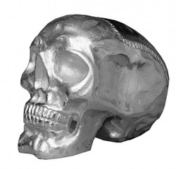 4250828366000 - Designer Skull Mod1L silber HÃ¶he 165 cm Breite 14 cm Tiefe 18 cm Totenkopf - edle Skulptur aus Aluminium vernickelt