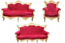 4250828366086 - Barock Wohnzimmer Set Bordeaux Gold - 3er Sofa+2er Sofa + 1 Sessel 4250828366086 - Barock Wohnzimmer Set Bordeaux Gold - 3er Sofa+2er Sofa + 1 Sessel