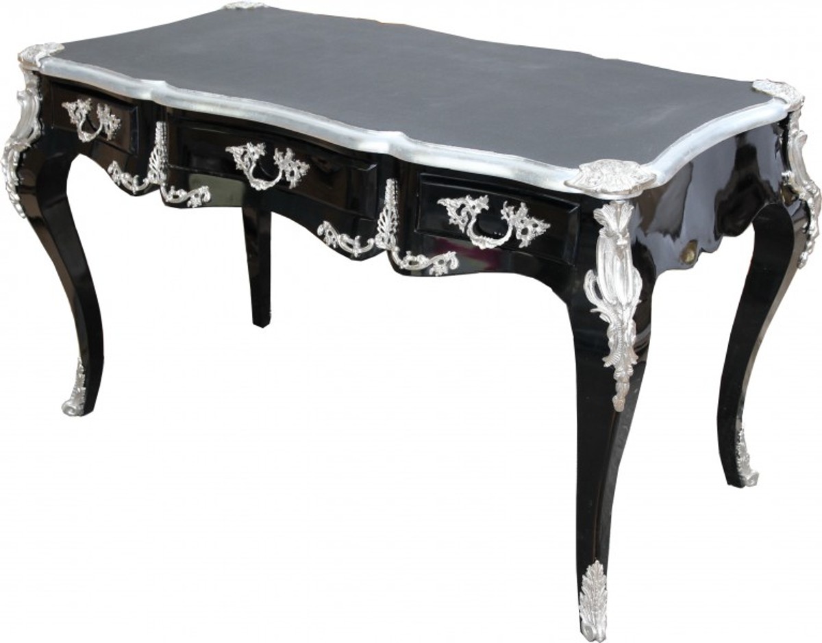 Casa Padrino Luxury Baroque Desk Black Silver Secretary Luxury