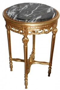4250828368608 - Barock Beistelltisch Rund Gold ModY16  73 x 47 cm Antik Stil