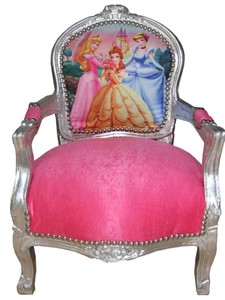 4250828368684 - Barock Kinder Stuhl Rosa Silber Prinzessin Stuhl - Armlehnstuhl 4250828368684 - Barock Kinder Stuhl Rosa Silber Prinzessin Stuhl - Armlehnstuhl
