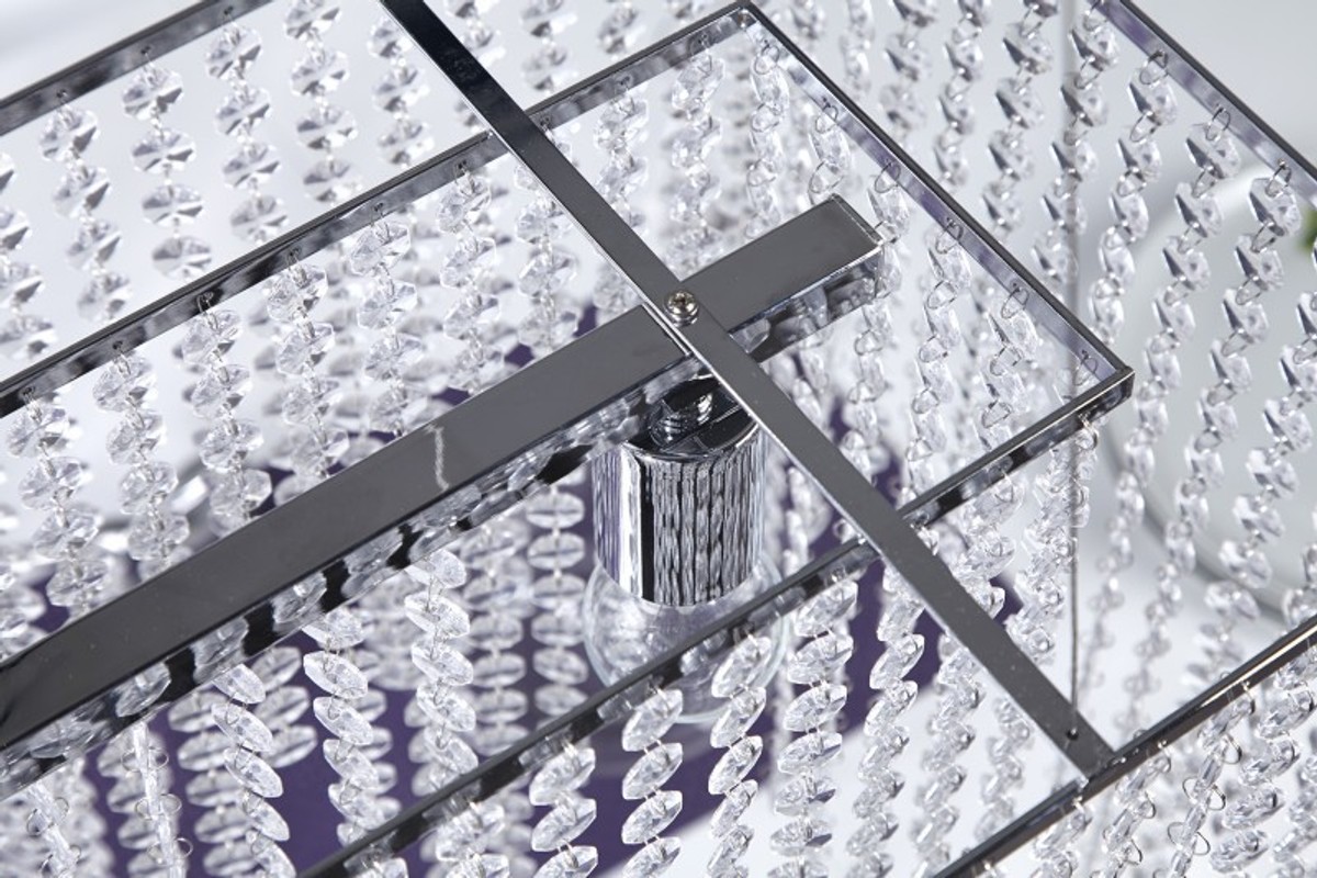 Casa Padrino Hängeleuchte Bling Bling 80 x 45 cm x 30 cm - Leuchte Lampe - Lange Deckenleuchte Casa Padrino Hängeleuchte Bling Bling 80 x 45 cm x 30 cm - Leuchte Lampe - Lange Deckenleuchte