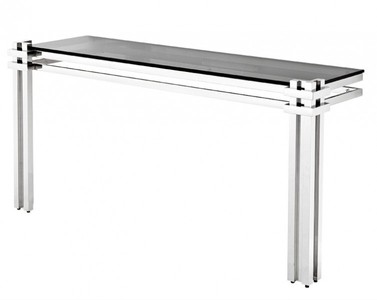 4250828370335 - Luxus Konsole Edelstahl   getÃ¶ntes Glas - Konsolen Tisch - SekretÃ¤r Konsole - Telefontisch - Hotel MÃ¶bel