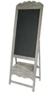 4250828370380 - Barock Gastronomie Restaurant Tafel mit StÃ¤nder Schreibtafel aus Holz Antik-Look grau Gastro Holztafel