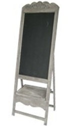 4250828370380 - Barock Gastronomie Restaurant Tafel mit StÃ¤nder Schreibtafel aus Holz Antik-Look grau Gastro Holztafel