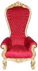 4250828370540 - Barock Thron Sessel Majestic Mod2 Bordeaux Rot Gold  - Riesensessel -Thron Stuhl Tron