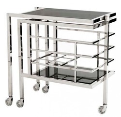 4250828371622 - Luxus Bar Trolley Servierwagen aus Edelstahl und Glas 77 x 42 x H 77 cm - Luxus Hotel & Restaurant Einrichtung MÃ¶bel