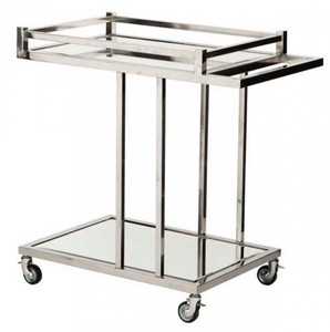 4250828371639 - Luxus Bar Trolley Servierwagen aus Edelstahl und Glas 78 x 46 x H 79 cm - Luxus Hotel & Restaurant Einrichtung Möbel 4250828371639 - Luxus Bar Trolley Servierwagen aus Edelstahl und Glas 78 x 46 x H 79 cm - Luxus Hotel & Restaurant Einrichtung Möbel