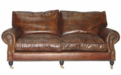 4250828372377 - Luxus Echt Leder Sofa Vintage Leder 3 Sitzer - Art Deco
