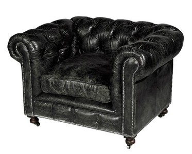 4250828372568 - Chesterfield Luxus Echt Leder Sessel Vintage Leder Kensington Schwarz - Club Sessel