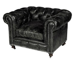 4250828372568 - Chesterfield Luxus Echt Leder Sessel Vintage Leder Kensington Schwarz - Club Sessel