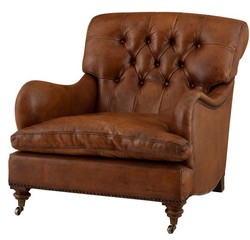 4250828372681 - Chesterfield Luxus Echt Leder Ohrensessel New York Vintage Leder Braun von - Club Sessel