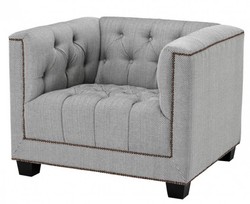4250828372759 - Chesterfield Luxus Sessel Kubus FischgrÃ¤tmuster Grau - Club Sessel