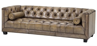 4250828372780 - Luxus Echt Leder Sofa Kubus Vintage Leder Olive - 3 Sitzer - Luxus Hotel MÃ¶bel