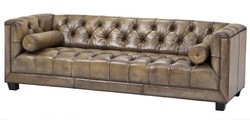 4250828372780 - Luxus Echt Leder Sofa Kubus Vintage Leder Olive - 3 Sitzer - Luxus Hotel MÃ¶bel