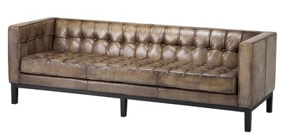 4250828372797 - Luxus Echt Leder Sofa Glasgow Vintage Leder Olive - 3 Sitzer - Luxus Hotel MÃ¶bel
