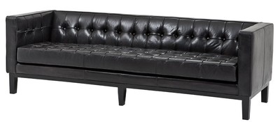 4250828372803 - Luxus Echt Leder Sofa Glasgow Vintage Leder Schwarz - 3 Sitzer - Luxus Hotel MÃ¶bel